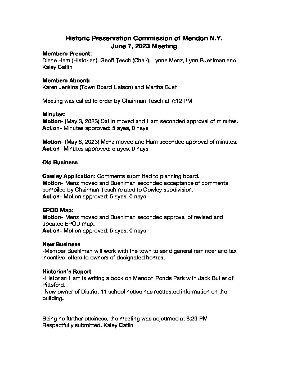 Special Town Board Meeting